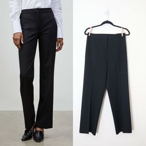 Lafayette 148 New York 30" Waist Menswear Wool-Blend Trouser Pant Black